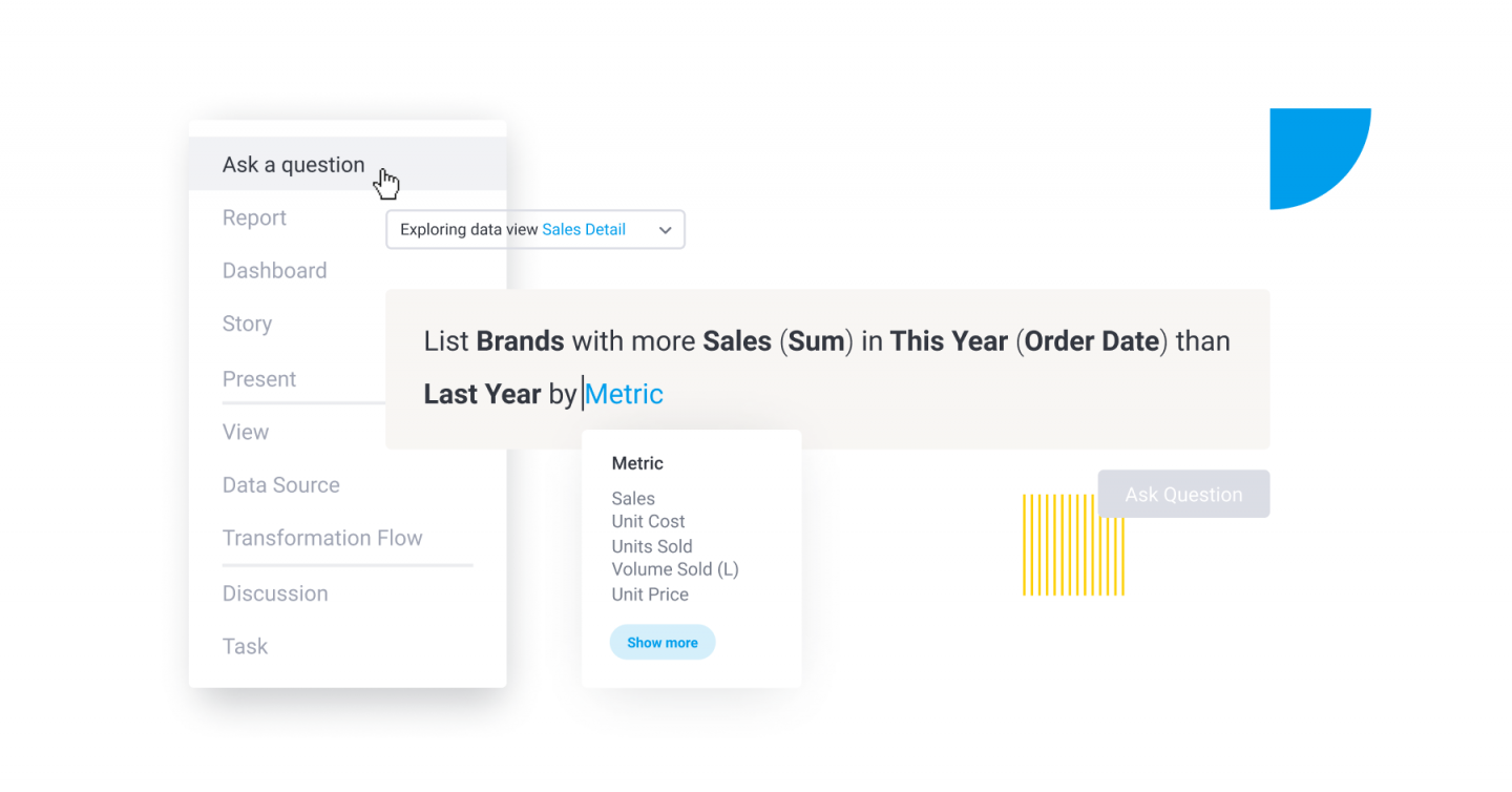 Yellowfin ガイド付きNLQの紹介：ガイド付きNLQとは？