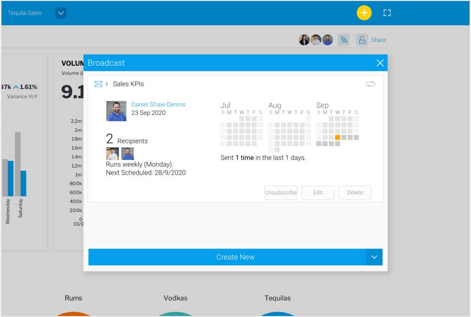 Dashboard Broadcasting